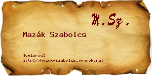 Mazák Szabolcs névjegykártya