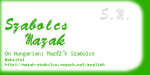 szabolcs mazak business card